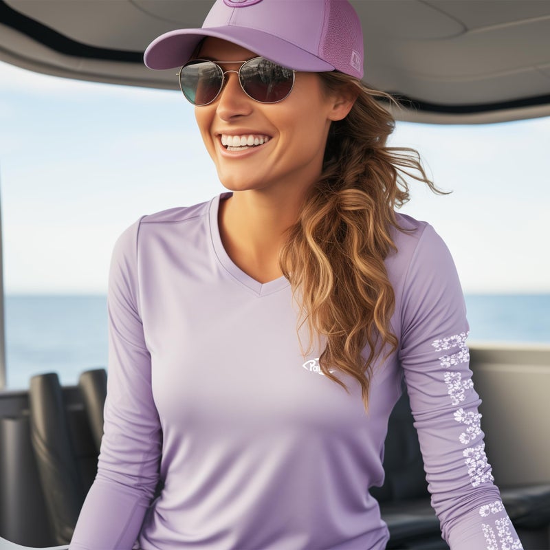Palmyth Womens UPF 50+ Fishing Shirts Sun Protection Long Sleeve T-Shirt (Purple/Trout, M) - Image 5